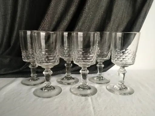 [A134] Série de 6 verres à eau modèle écaille Baccarat XIXe siècle 
