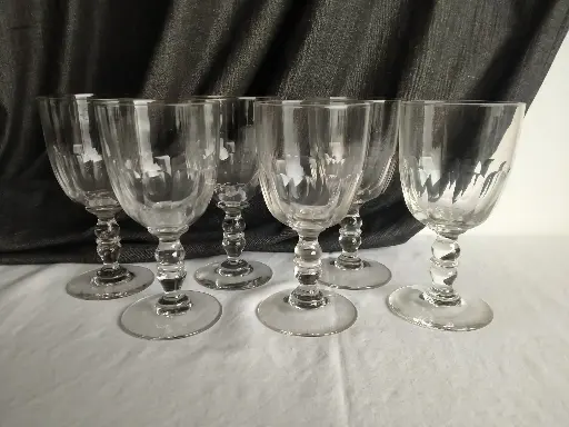 [23011] Série de 6 verres à eau modèle gondole double balustre Baccarat XIXe siècle