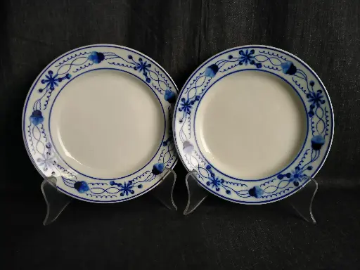 [25028/2] Paire d'assiettes en porcelaine de Tournai décor aux hellébores 