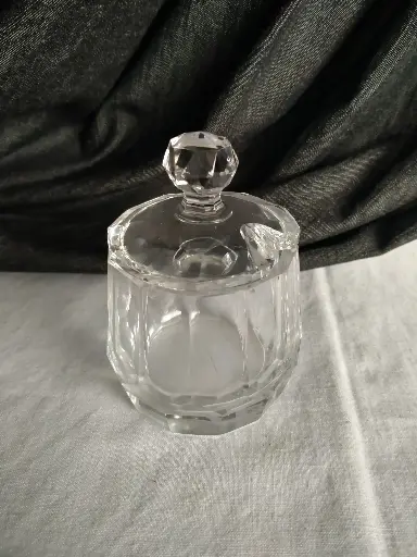 [24031] Moutardier en cristal taillé XIXe siècle 