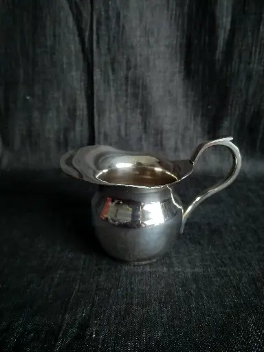 [A023] Pot à crème en métal argenté 