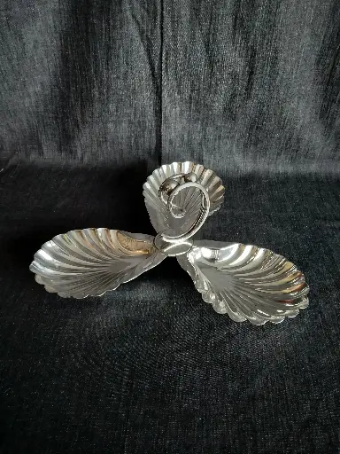 [25091/6] Mendiant en métal argenté en forme de coquille Faisan doré orfèvre Wiskemann 