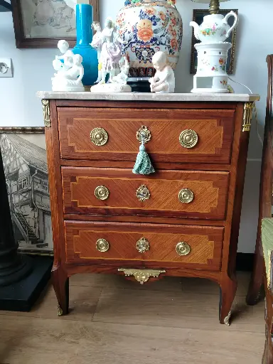 Ancienne DÎNETTE JOUET pour POUPEE faïence DIGOIN décor floral rouge et vert