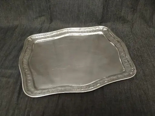 [26026] Plateau en métal argenté orfèvre Whiskemann style Louis XV