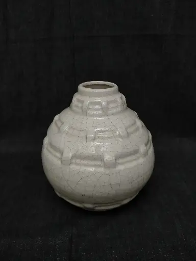 [A048] Vase Art Déco en céramique craquelée Louis Gueule Vierzon 