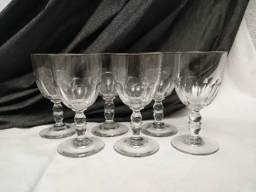 [26038/1] Série de 6 verres à eau modèle gondole double balustre Baccarat XIXe siècle