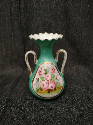 [26063/1] Petit vase en porcelaine de Paris décor main XIXe siècle