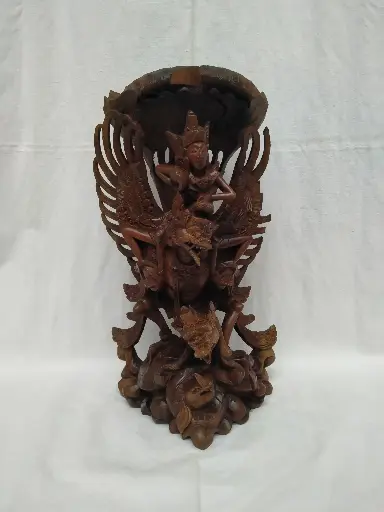 [26074/1] Sculpture balinaise Vishnu et Garouda en bois sculpté 