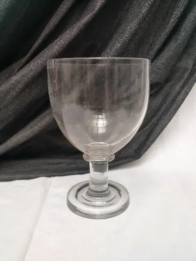 [26069] Ancien grand verre de mariage XIXe siècle