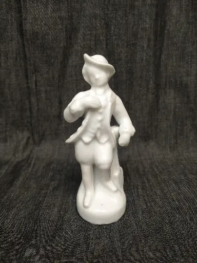 [26078/2] Encrier en porcelaine XIXe siècle représentant un gentilhomme 
