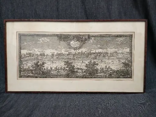 [26078/5] Gravure vue panoramique de Varsovie 
