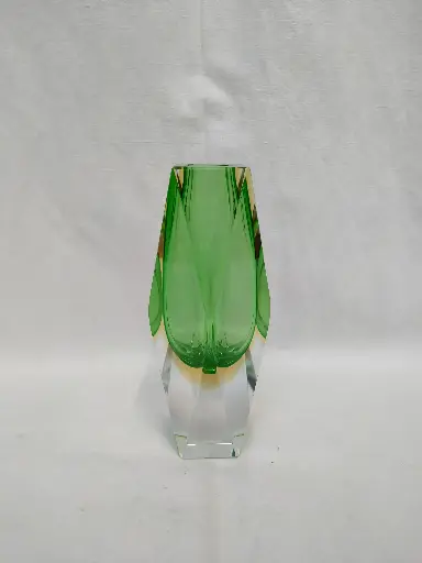 [26092/1] Vase soliflore Murano par Flavio Poli Sommerso vert