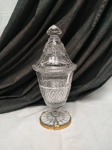 [26094] Drageoir en cristal de bohème avec monture en bronze 