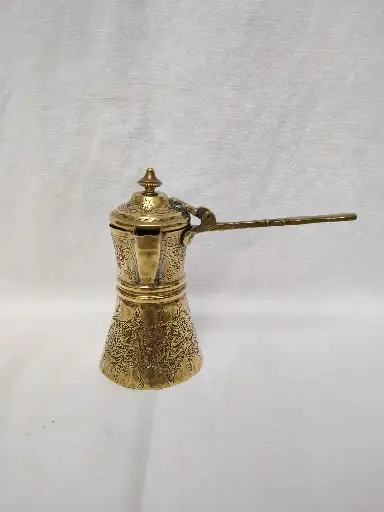 [26097] Cafetière turque Cezve ancienne avec un cartouche épigraphique XXe siècle