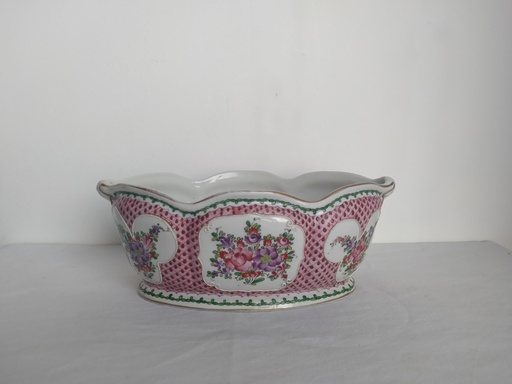 [23020/3] Corbeille en Porcelaine de Paris - Samson inspirée de la Compagnie des indes - Chinoiserie