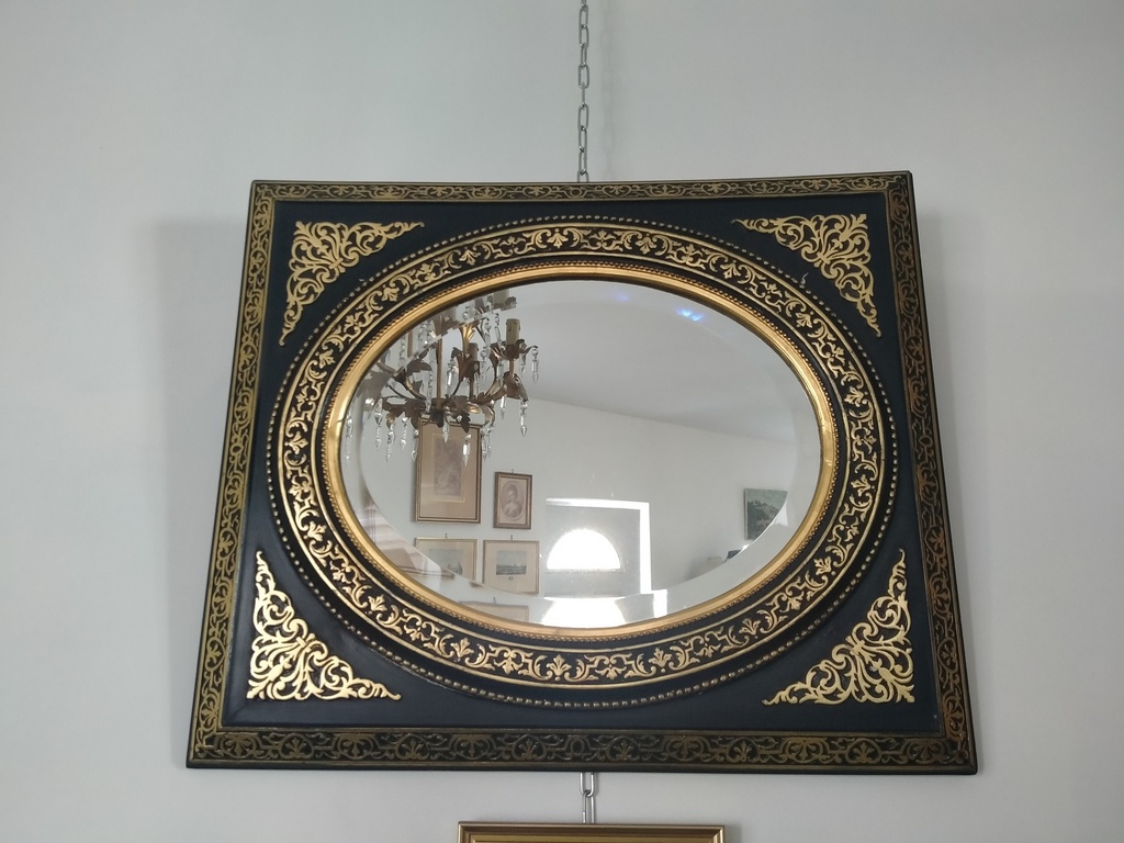 MIROIR BOMBE OEIL De Sorciere Vintage Ancien Patine Sunburst Mirror Xx
