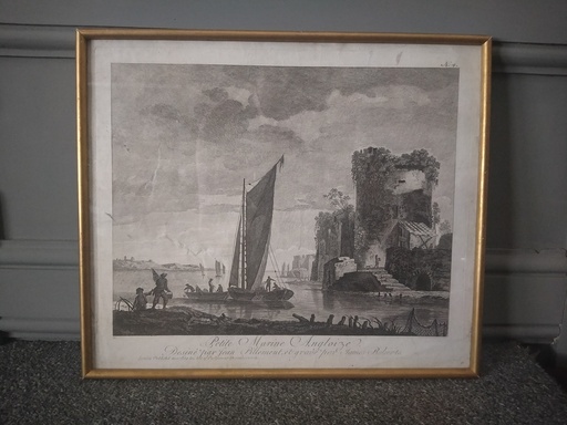 [A046] Gravure anglaise, "Petite Marine Angloize", Pillement, Roberts