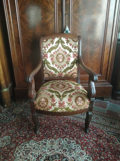 [A007] Fauteuil d'époque Restauration en acajou