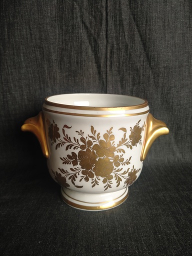 [24074] Rafraichissoir à verre en porcelaine de Paris Pillivuyt décor or 