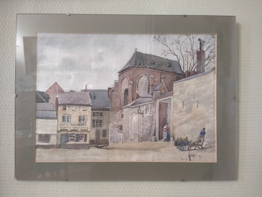 [24062] Marie Charles Libert Auguste Aerts, Place Sainte-Claire, aquarelle daté de 1887