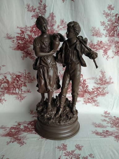 [24086] "Rencontre à la source" régule signé Ernest Rancoullet