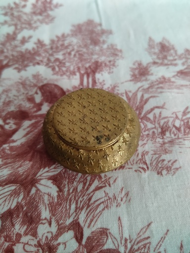 [23018] Boite à mouche en laiton à décor de fleur de lys 