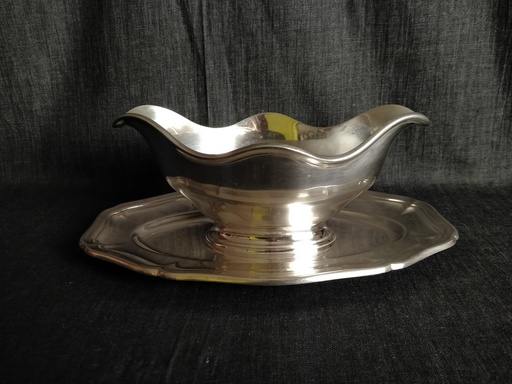 [24075] Saucière en métal argenté orfèvrerie Ercuis