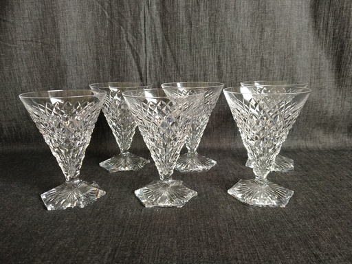 [25007] Série de 6 verres à eau en cristal de Val Saint Lambert 