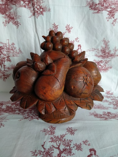 [25032] Corbeille de fruits en bois massif 