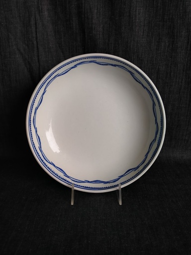 [25028/3] Petit compotier en porcelaine de Tournai XVIIIe siècle décor à la chenille 