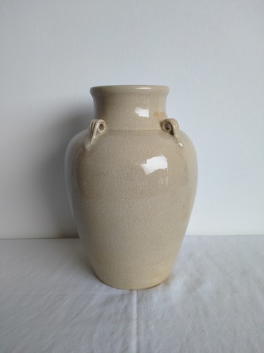 [A015] Vase crème craquelée 