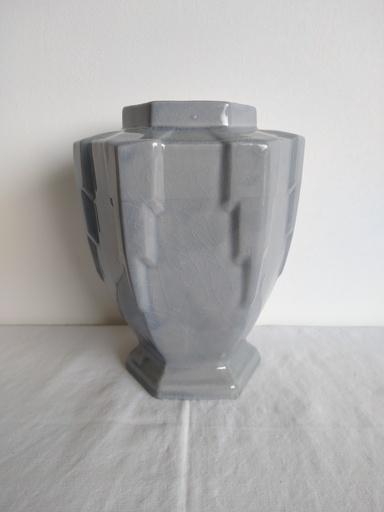 [A015] Vase craquelé Art Déco en faience Moulin-des-Loups Saint-Amand Orchies  
