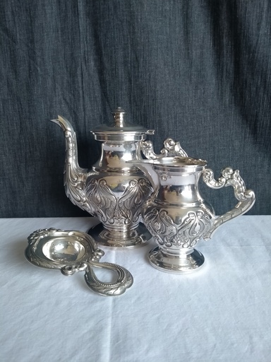 [25021/1] Service à thé en Alpaca / argent allemand