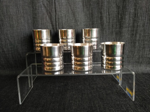 [25060/1] Série de 6 gobelets à café en métal argenté Art Déco