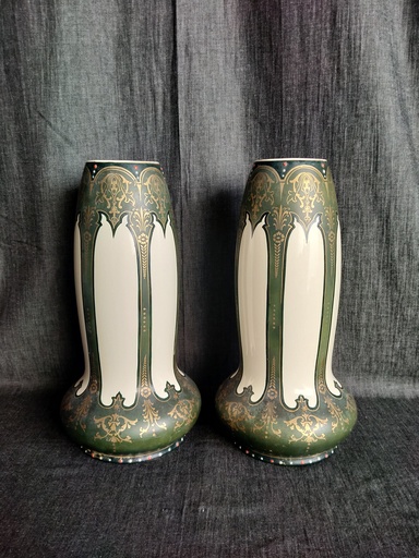 [25060/2] Paire de vases Art nouveau en faïence 