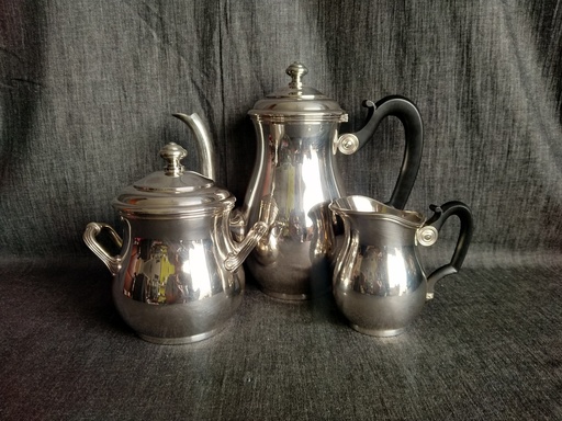 [25062/2] Service à café en métal argenté 