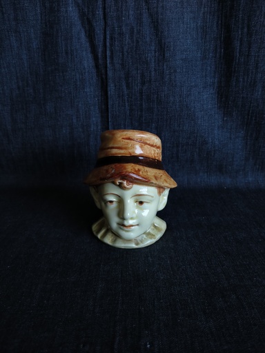 [25068] Ancienne tirelire à casser en forme de tête 