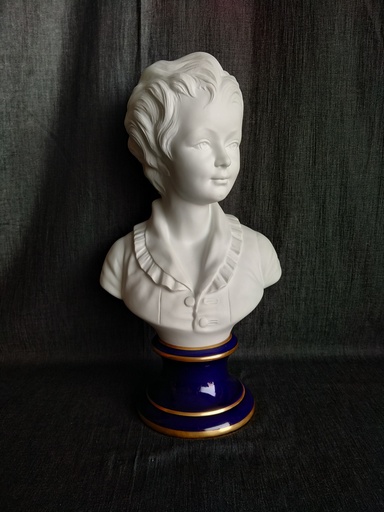 [25062/1] Buste en biscuit représentant Alexandre Brongniart Tharaud Limoges d'après Houdon