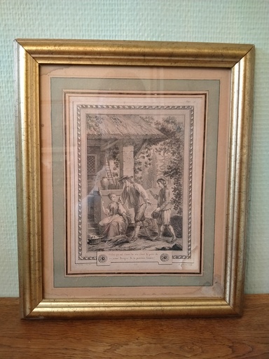 [A081] Gravure par Le Barbier l'ainé et Napoléon Thomas "Celui qui m'a sauvé la vie était le père de ce jeune berger. Si tu pouvais l'aimer ?" XIXe siècle